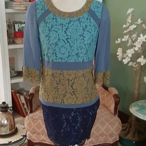 Borden 3/4" sleeved lace dress. Sz 6
